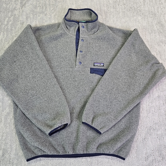 Men Patagonia synchilla pullover sweater sz. S gray - Picture 2 of 11